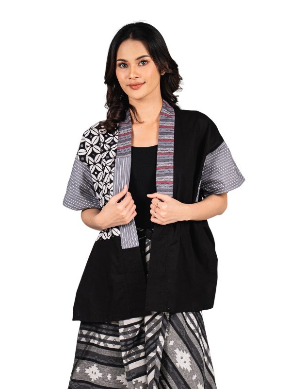 Hazel Blazer Kawung Black