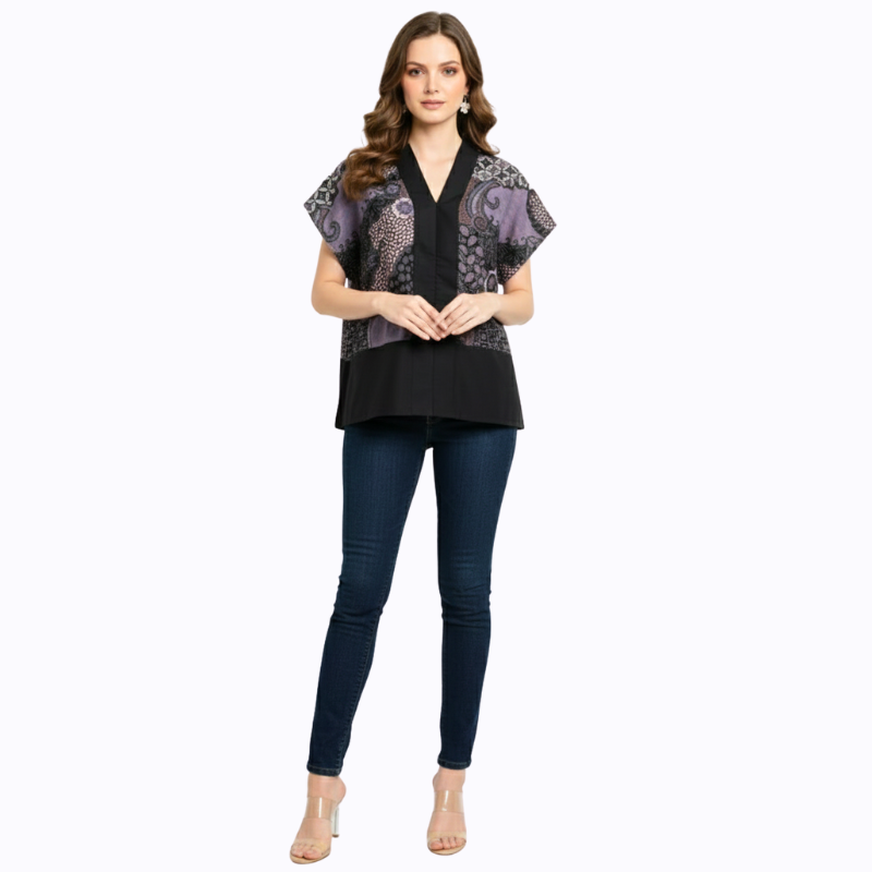 Rosita Blouse Black Purple - Image 7