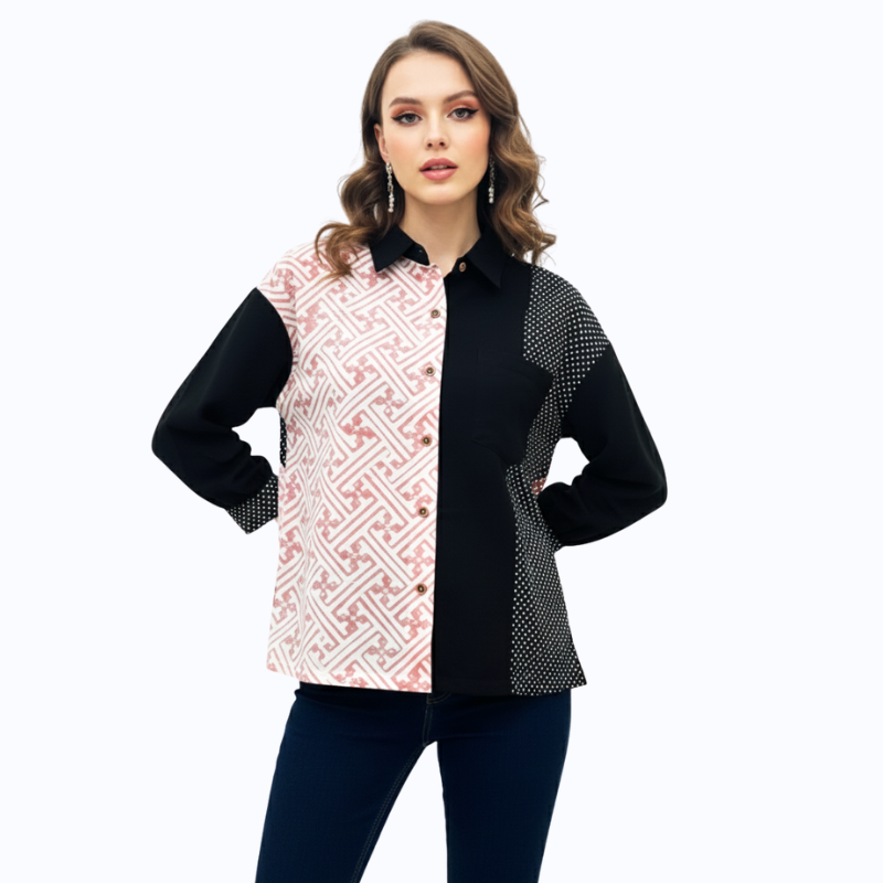 Emery Shirt Pink Black - Image 4