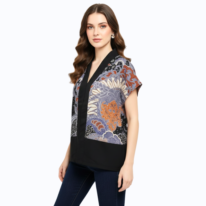 Rosita Blouse Brown Black - Image 4