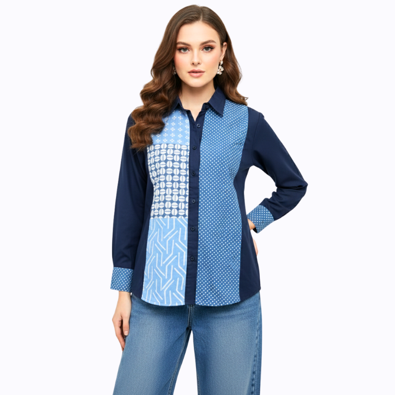 Willow Shirt Multi Navy - Image 4