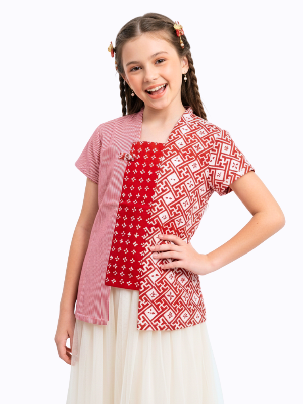 Carlina Blouse Kids Maze Red