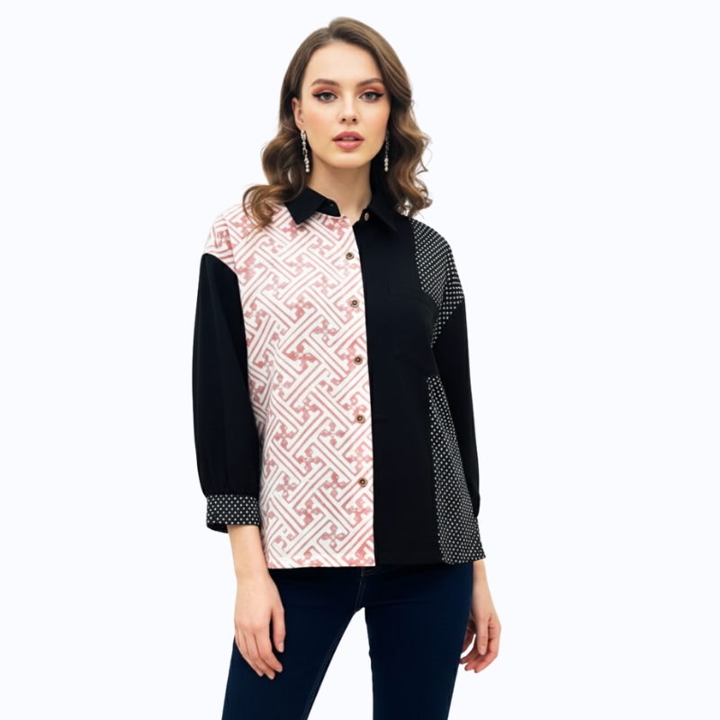 Emery Shirt Pink Black - Image 3