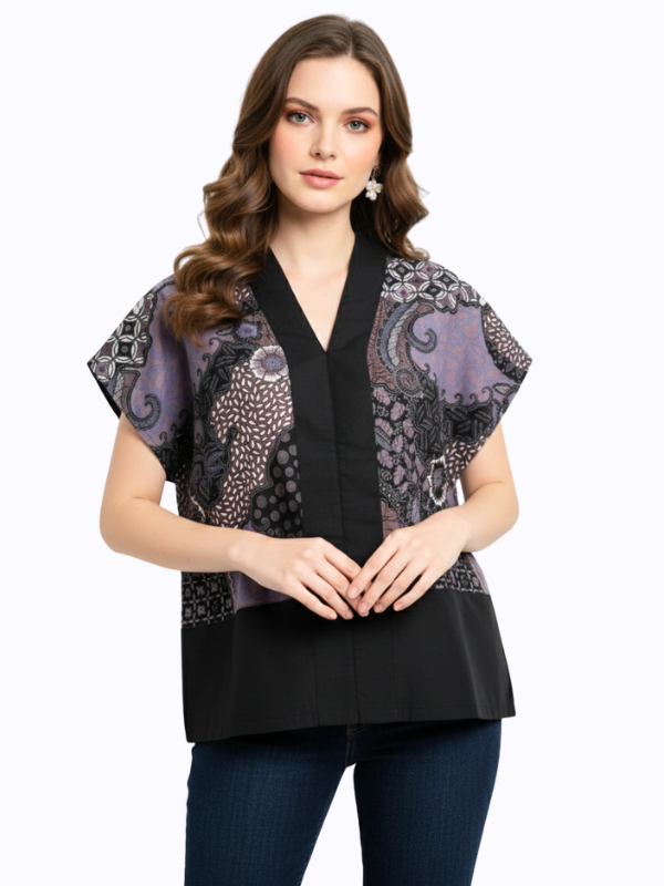 Rosita Blouse Black Purple