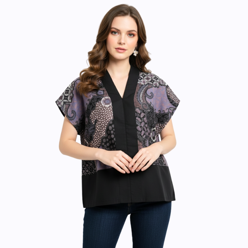 Rosita Blouse Black Purple