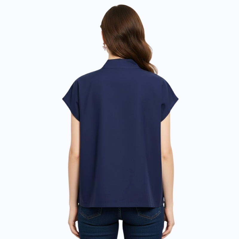 Rosita Blouse Navy Grey - Image 5