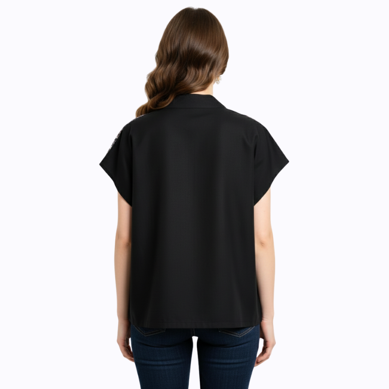 Rosita Blouse Black Purple - Image 5