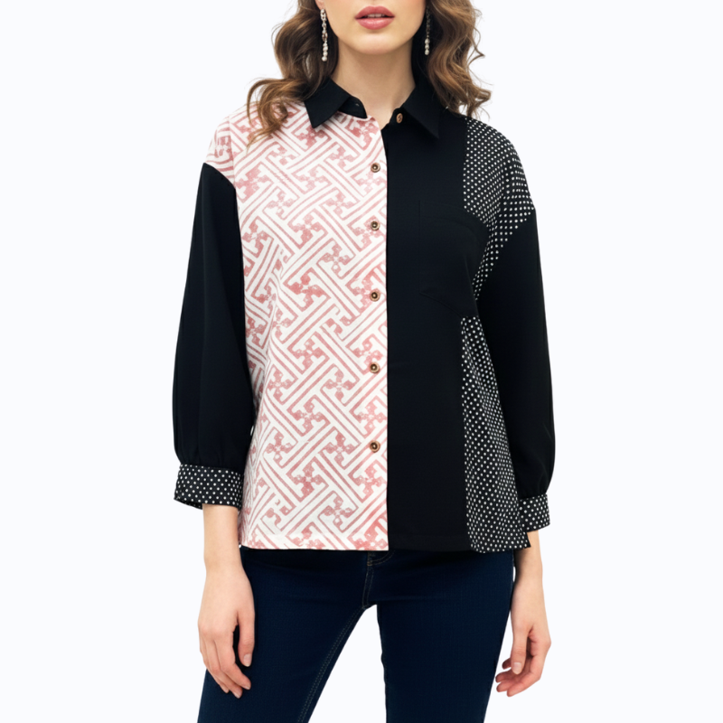 Emery Shirt Pink Black - Image 2