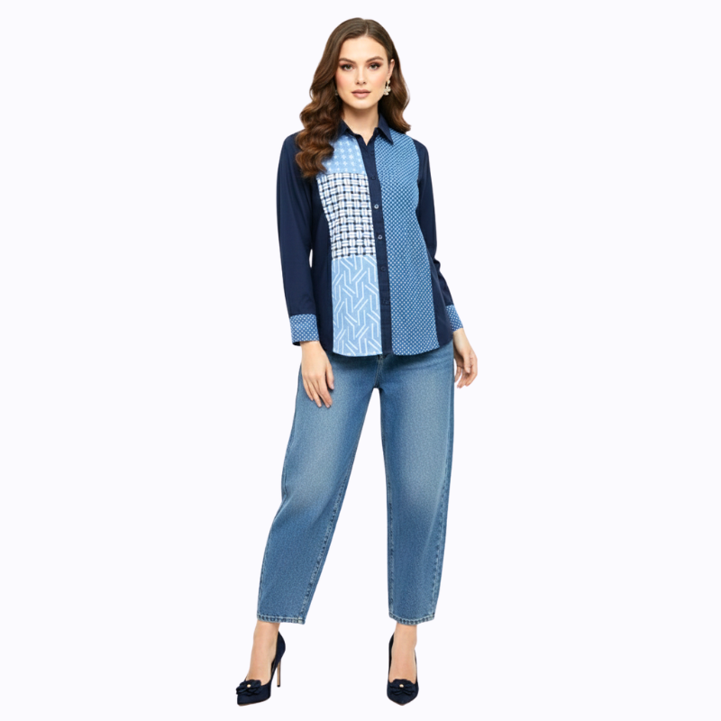 Willow Shirt Multi Navy - Image 6