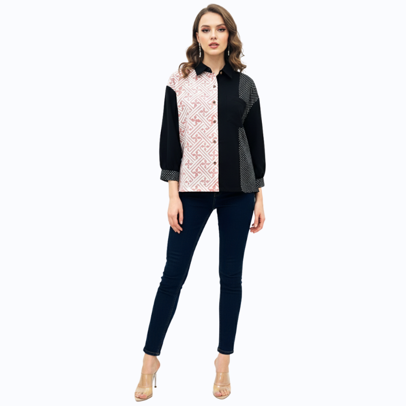 Emery Shirt Pink Black - Image 6