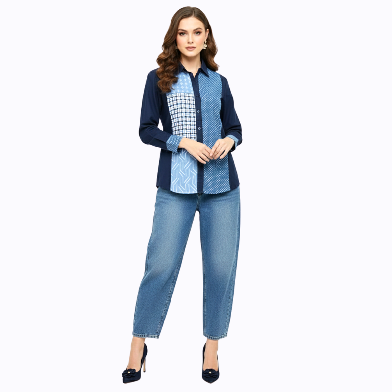 Willow Shirt Multi Navy - Image 7