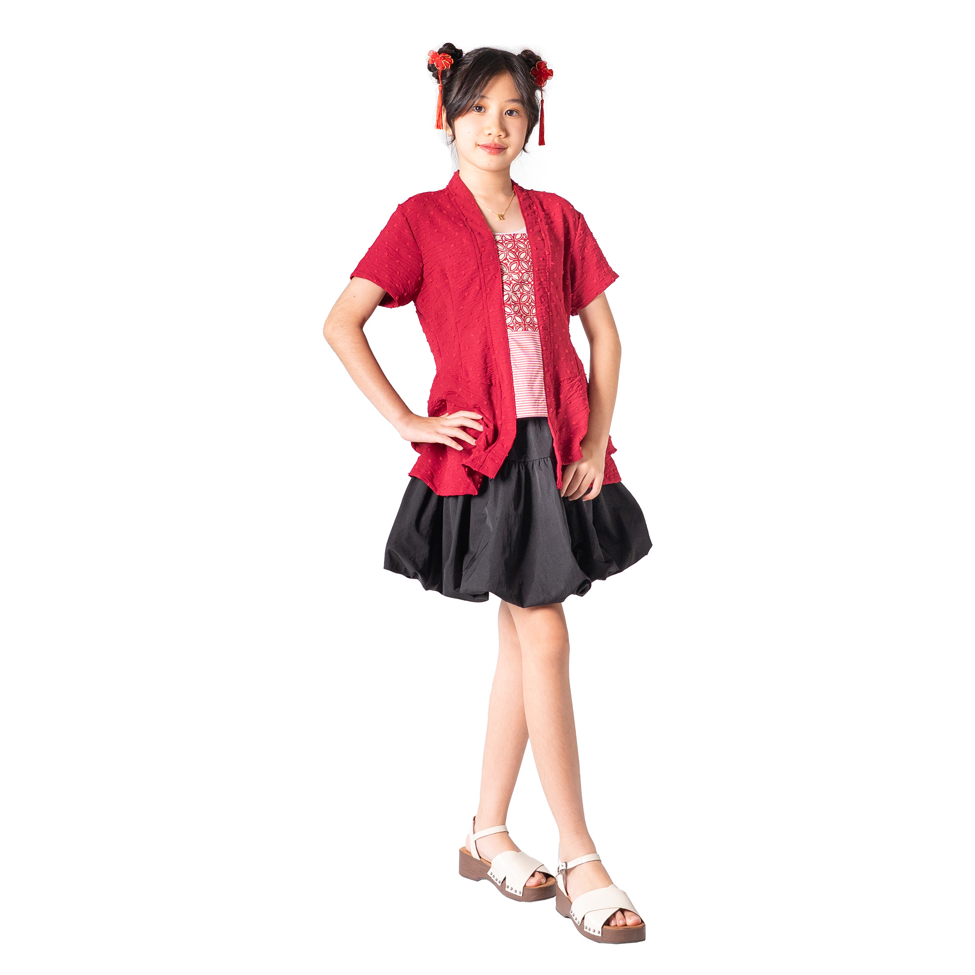 Narami Blouse Kids Maroon - Image 3