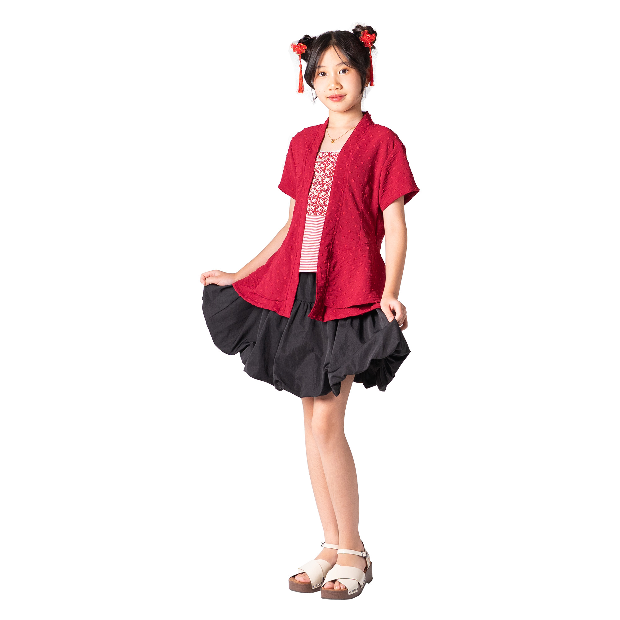 Narami Blouse Kids Maroon - Image 4