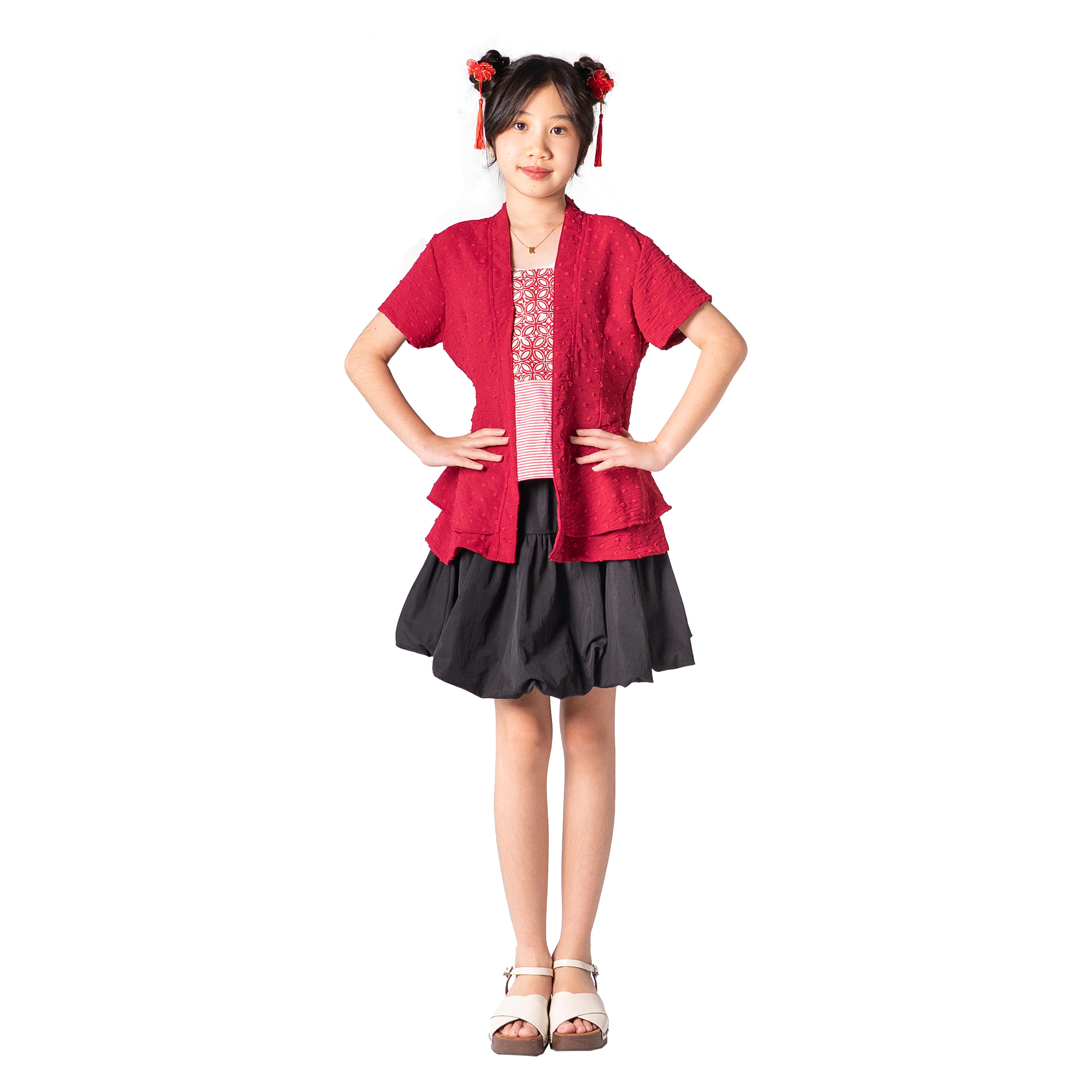 Narami Blouse Kids Maroon - Image 6