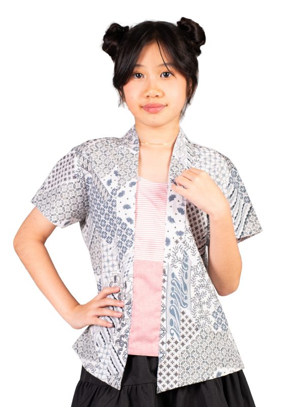 Cerita Blouse Kids Grey Black