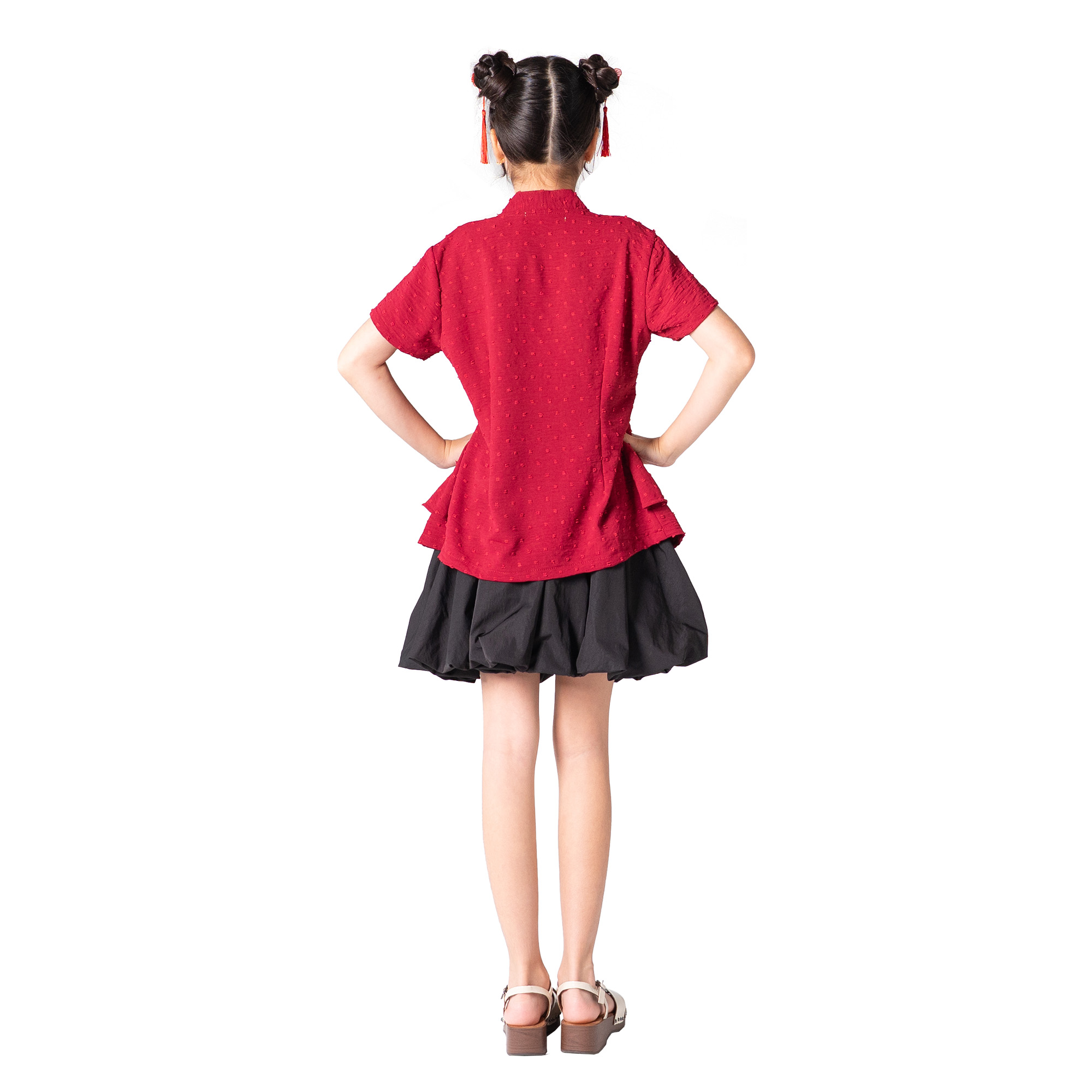 Narami Blouse Kids Maroon - Image 5