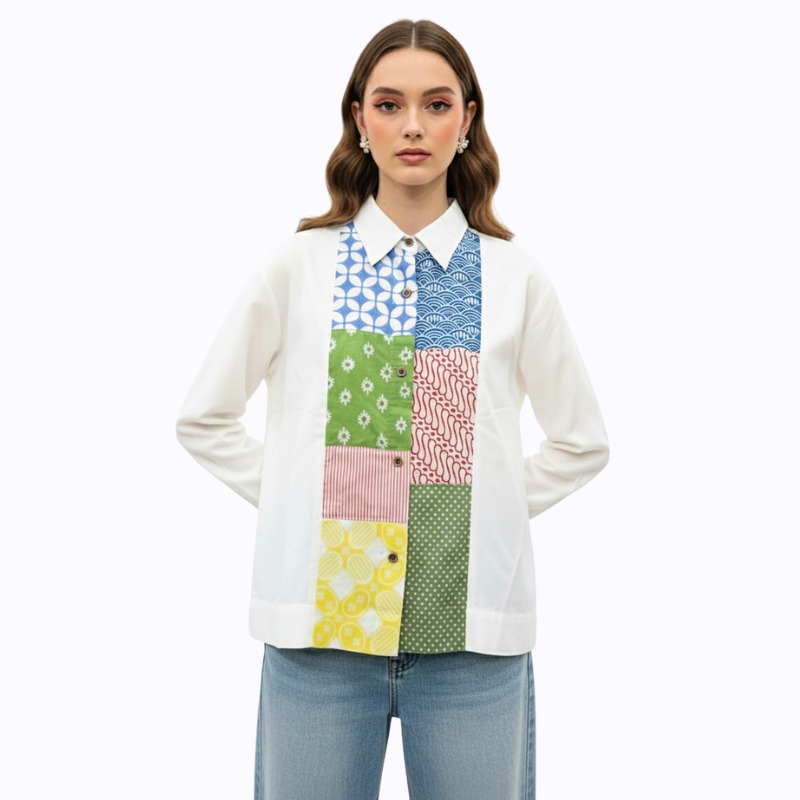 Jackie Blouse Multi White - Image 6