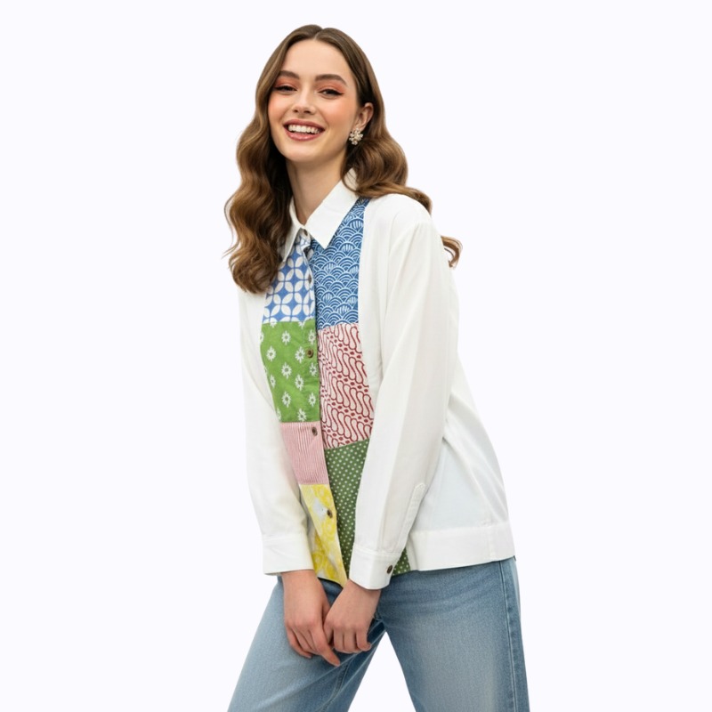 Jackie Blouse Multi White - Image 7