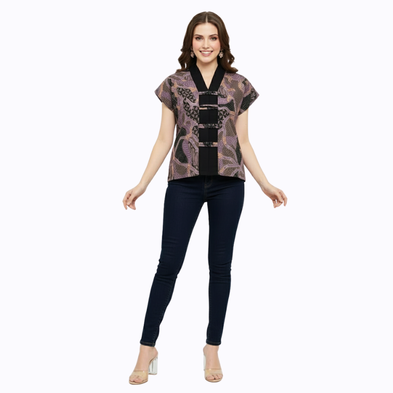 Olivia Blouse Multi Purple - Image 7