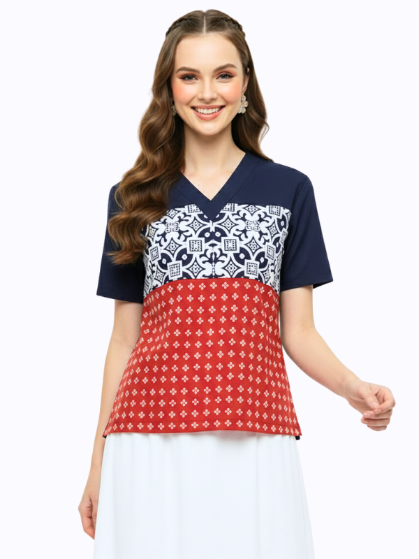 Nanita Blouse Cream Navy