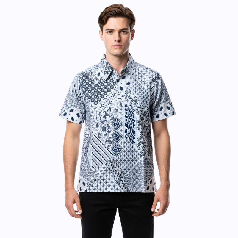 Varo Shirt Grey Navy - Image 5