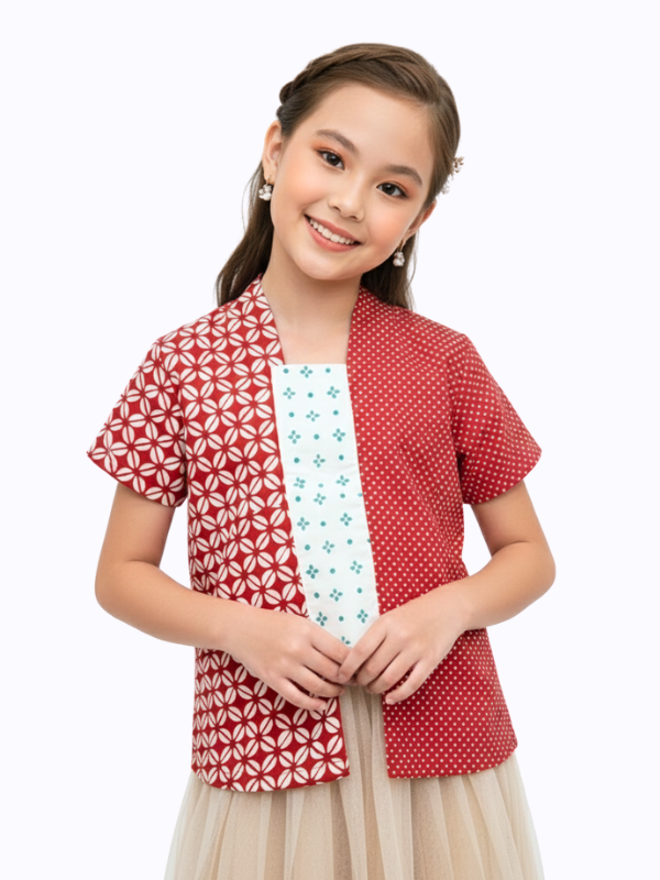 Sheisha Blouse Kids Kawung Red