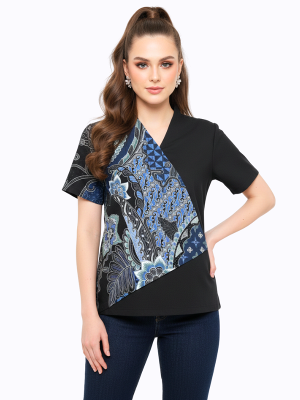 Leslie 2 Blouse Multi Navy