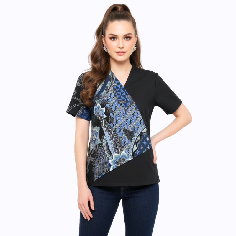 Leslie 2 Blouse Multi Navy