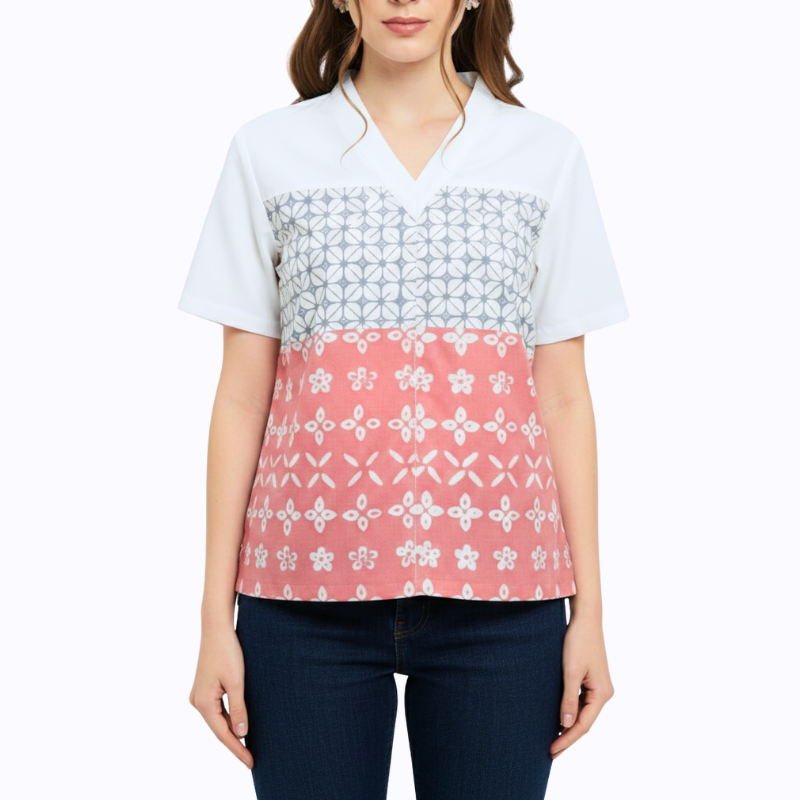 Nanita Blouse Grey Pink - Image 2