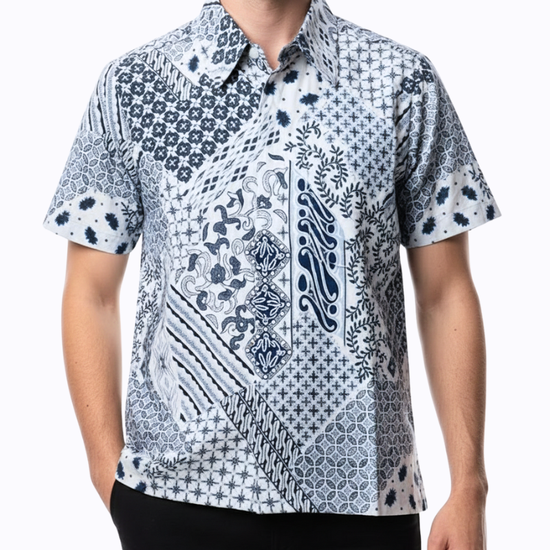 Varo Shirt Grey Navy - Image 2