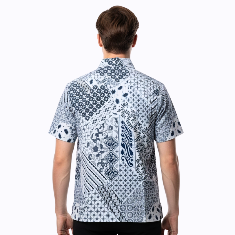 Varo Shirt Grey Navy - Image 6