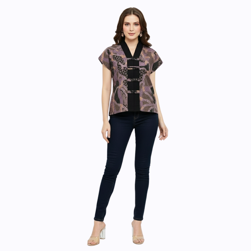 Olivia Blouse Multi Purple - Image 8