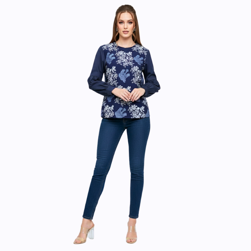 Mutiara Blouse Navy - Image 6