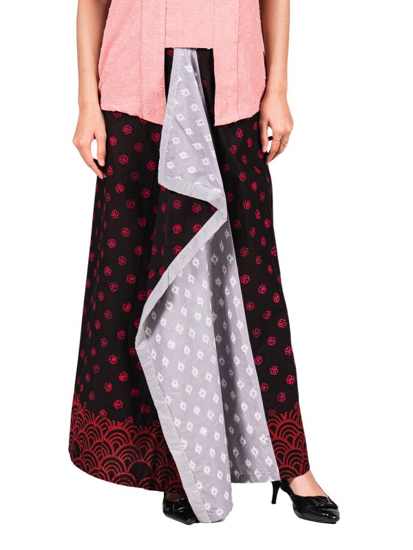 Pusaka Skirt Black Red