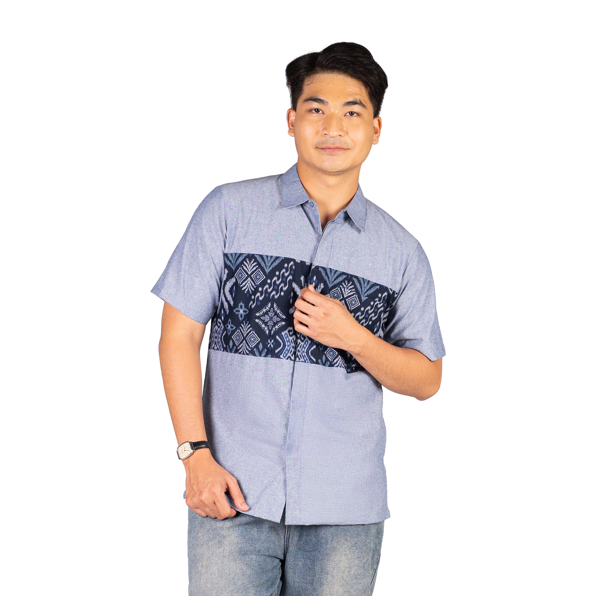 Leonardo Shirt Navy Grey