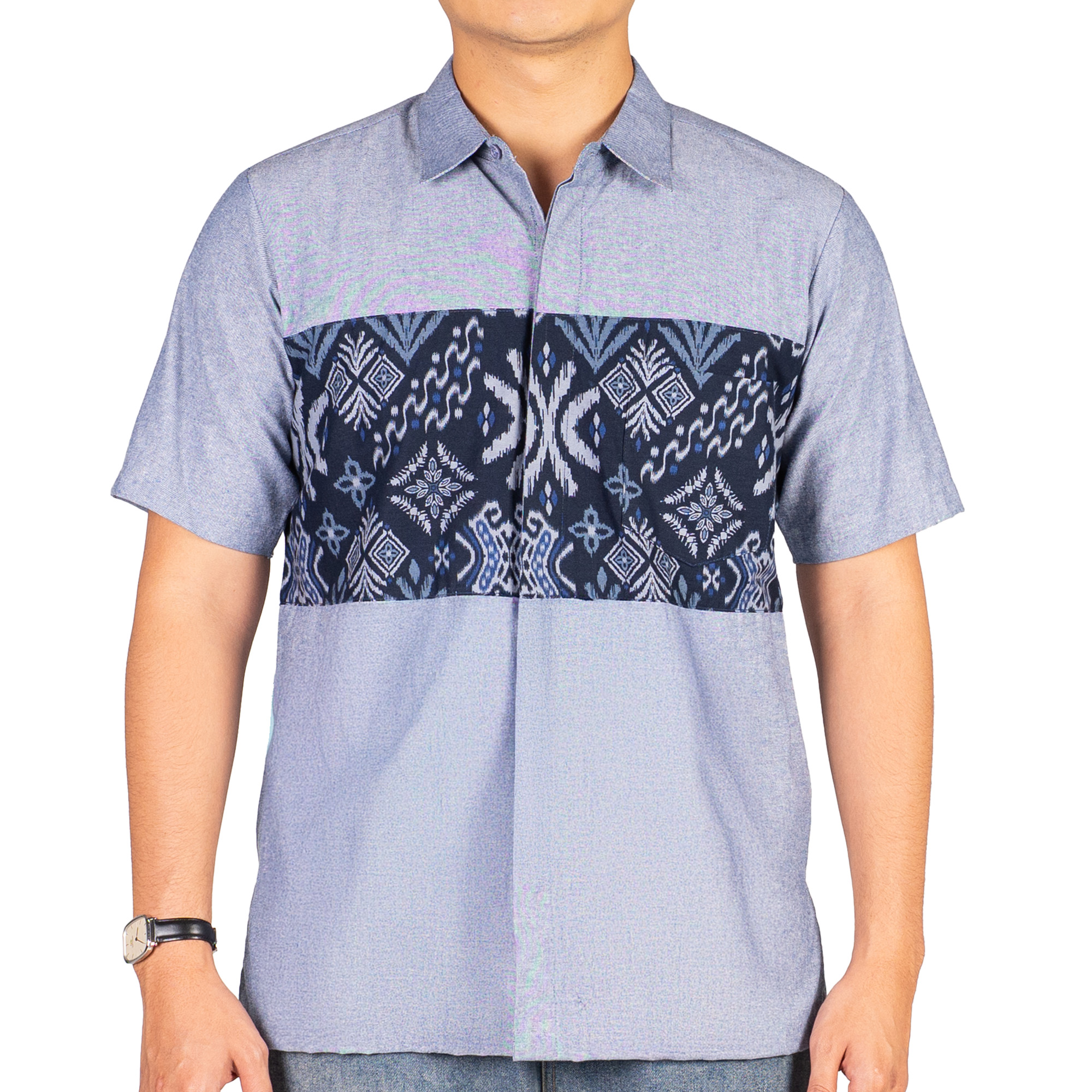 Leonardo Shirt Navy Grey - Image 2
