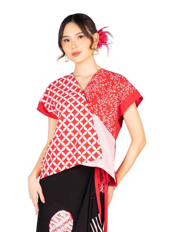 Rossie Blouse Kawung Red