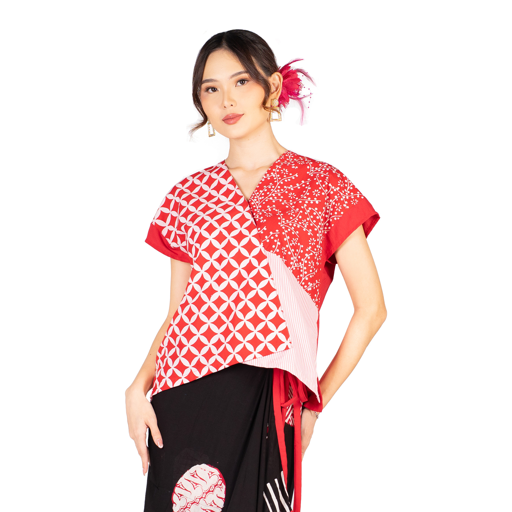 Rossie Blouse Kawung Red