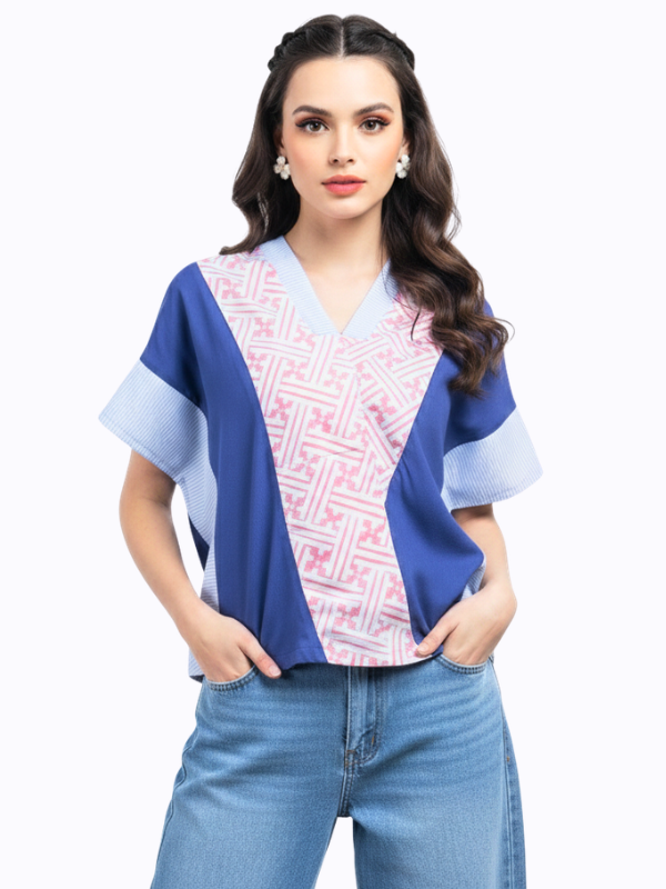 Rosalind Blouse Pink Navy
