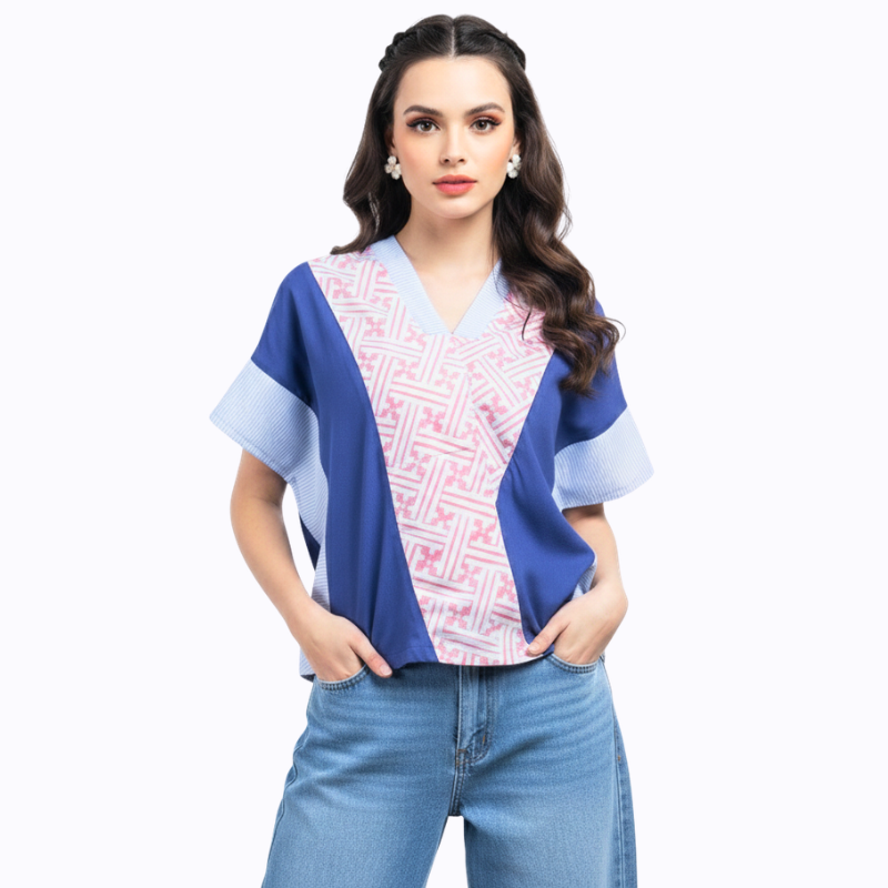 Rosalind Blouse Pink Navy