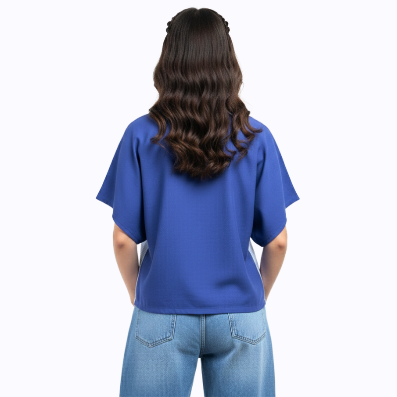 Rosalind Blouse Pink Navy - Image 5