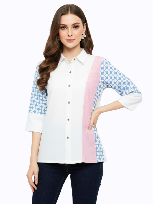 Clarine Shirt Kawung Blue