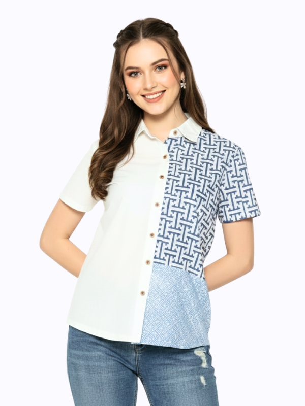 Agnes Shirt White Blue