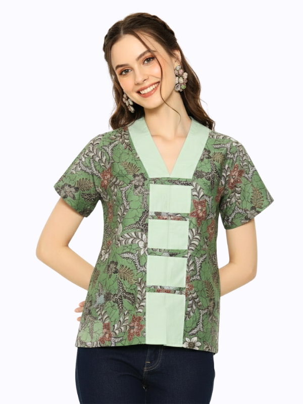 Olivia Blouse Flower Green