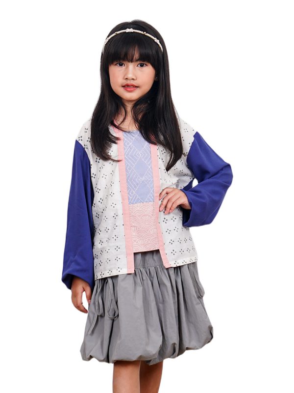 Valerie Blouse Kids Cream Grey