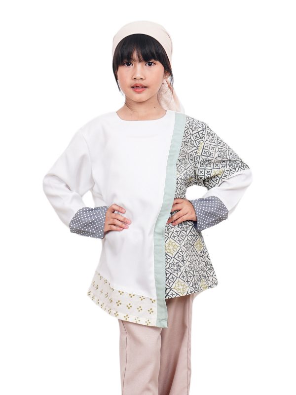 Elina Blouse Kids Cream Olive